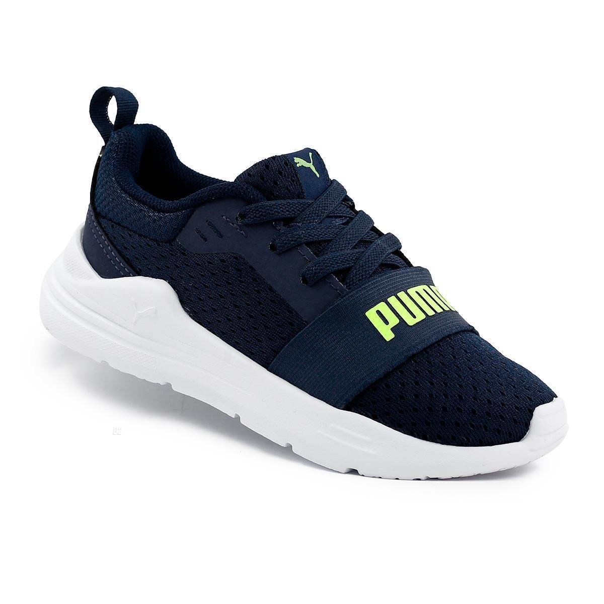 Tênis Puma Puma Wired Run - Marinho+Verde Menor preço em Tênis Puma Puma Wired Run - Marinho+Verde