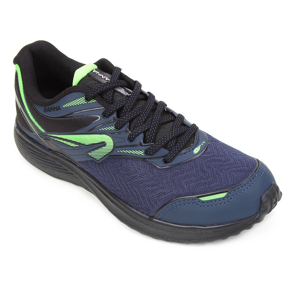 Tênis Rainha Break Masculino - Preto+verde Menor preço em Tênis Rainha Break Masculino - Preto+verde