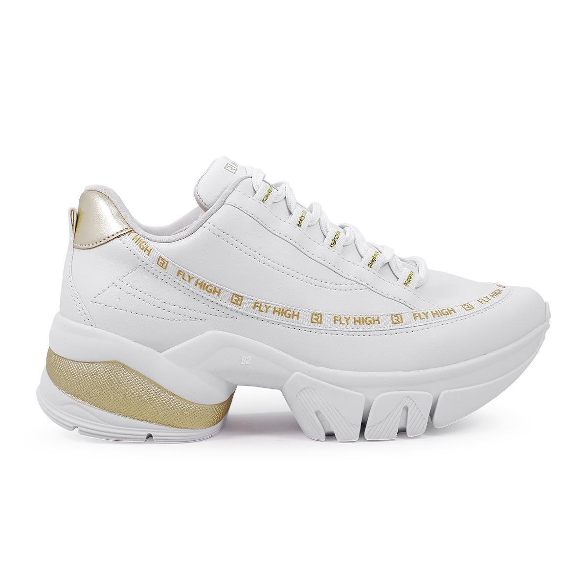 Tênis Ramarim Chunky Fly High - Branco+dourado Menor preço em Tênis Ramarim Chunky Fly High - Branco+dourado