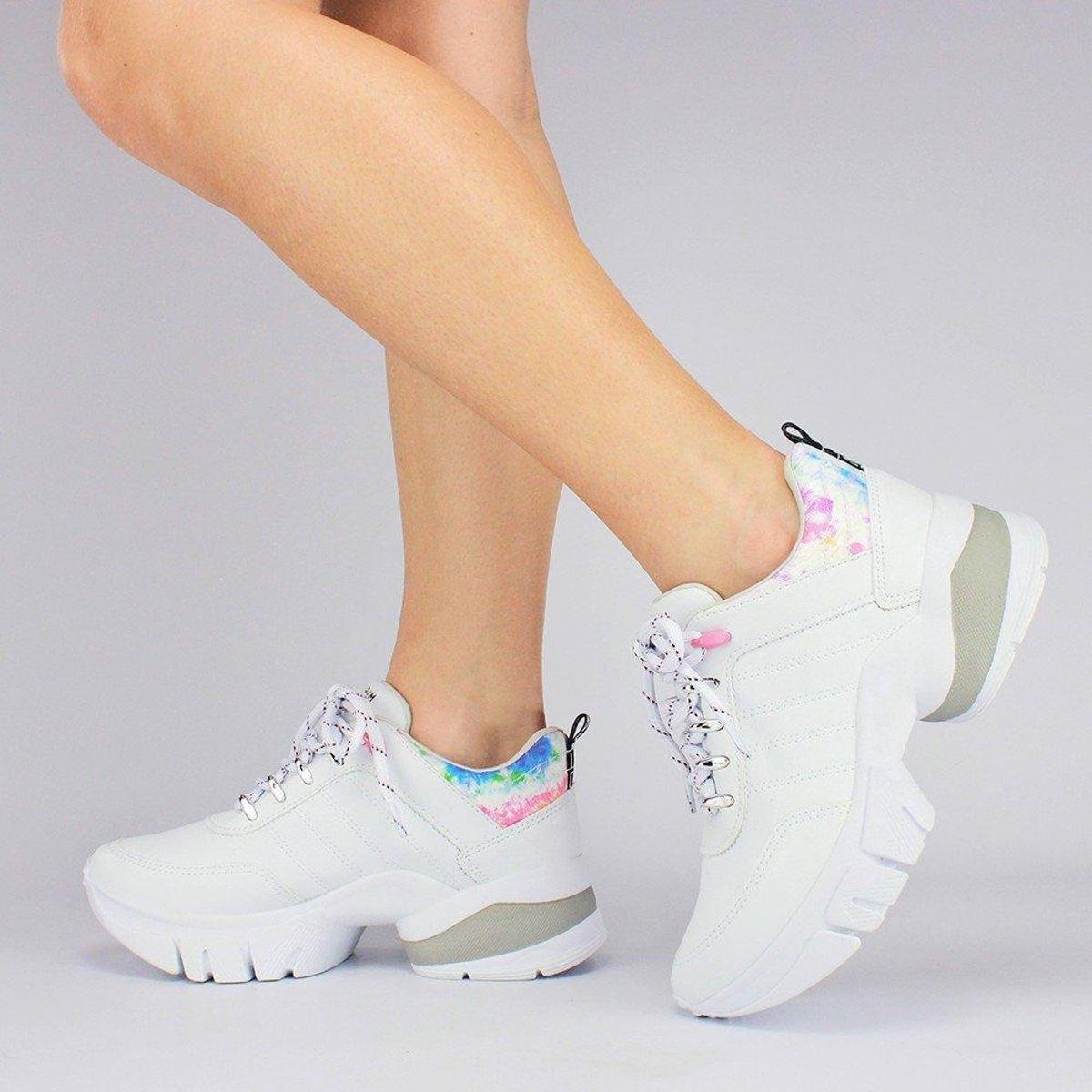 Tênis Ramarim Chunky Sneaker Flatform Tie Dye Feminino - Branco | Zattini