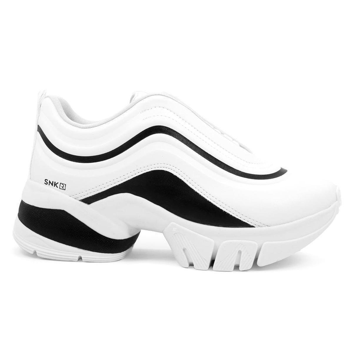 Tênis Ramarim Chunky - Branco+Preto Menor preço em Tênis Ramarim Chunky - Branco+Preto
