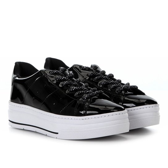 Tênis Ramarim Flatform Verniz Feminino - Preto