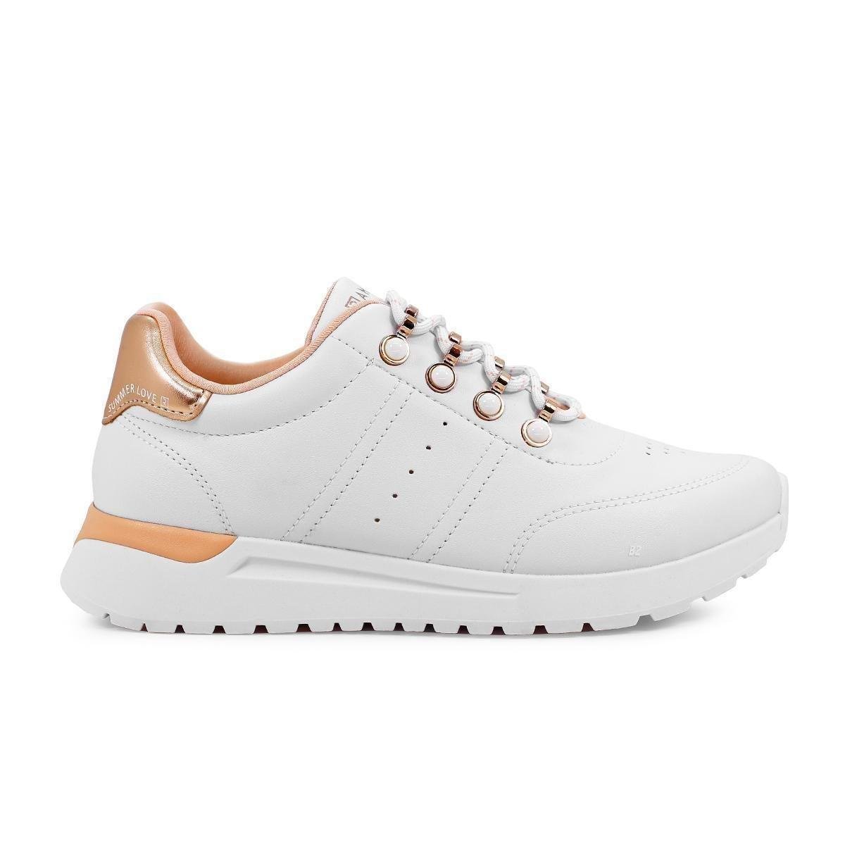 Tênis Ramarim Jogging Casual - Branco+Rosa Menor preço em Tênis Ramarim Jogging Casual - Branco+Rosa