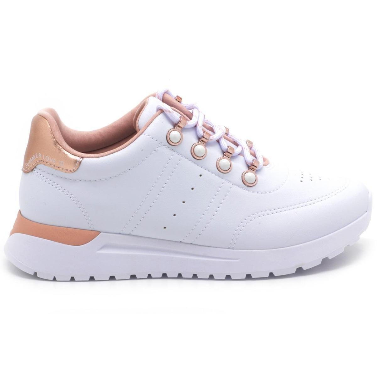 Tênis Ramarim Jogging Esportivo Casual Feminino 2278204 - Branco+Nude Menor preço em Tênis Ramarim Jogging Esportivo Casual Feminino 2278204 - Branco+Nude