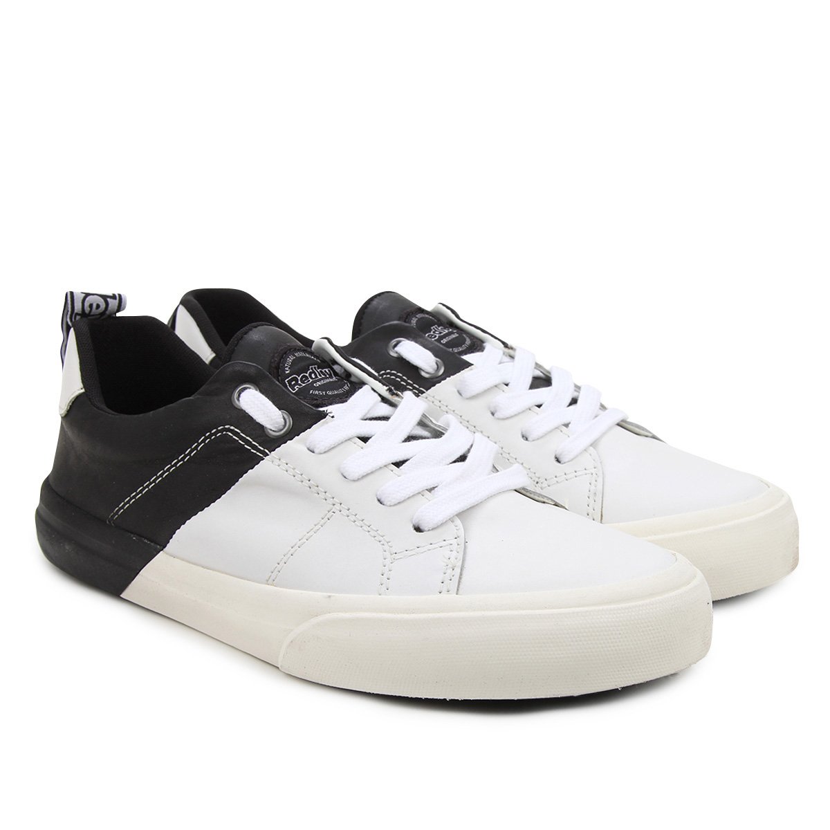 Tênis Redley Bicolor - Branco+Preto Menor preço em Tênis Redley Bicolor - Branco+Preto