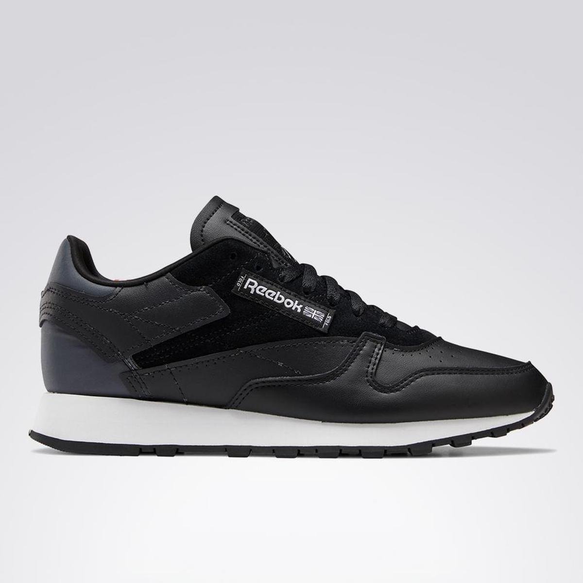 Tênis Reebok Classic Leather Feminino - Preto Menor preço em Tênis Reebok Classic Leather Feminino - Preto