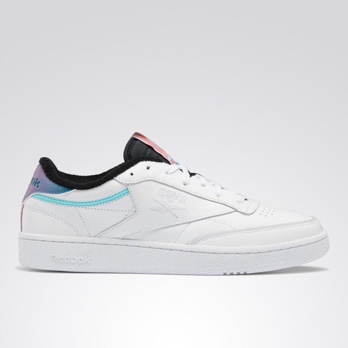 Tênis Reebok Club C 85 - Branco+Azul Menor preço em Tênis Reebok Club C 85 - Branco+Azul