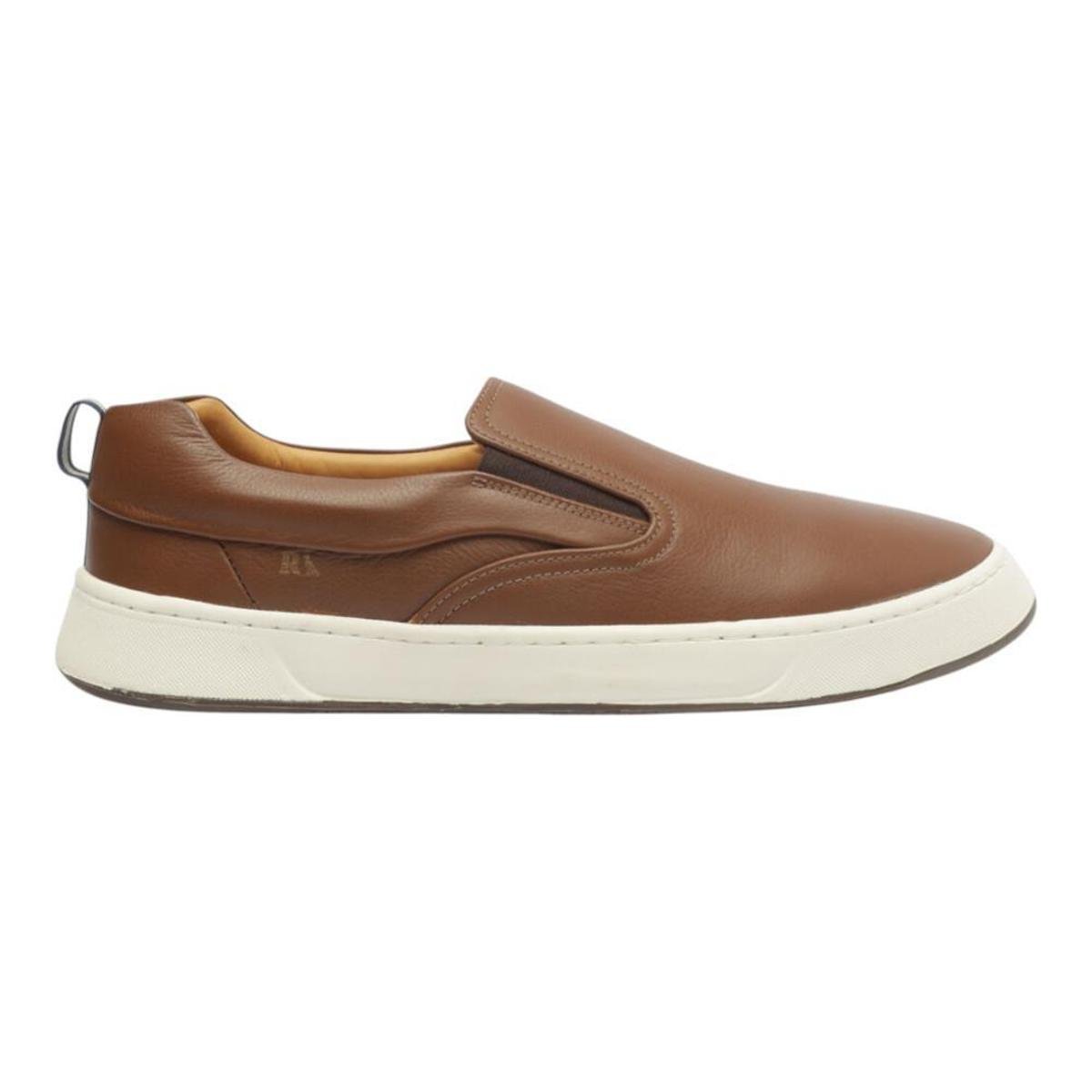 Tênis Reserva Asher Slip Couro Masculino Marrom Menor preço em Tênis Reserva Asher Slip Couro Masculino Marrom