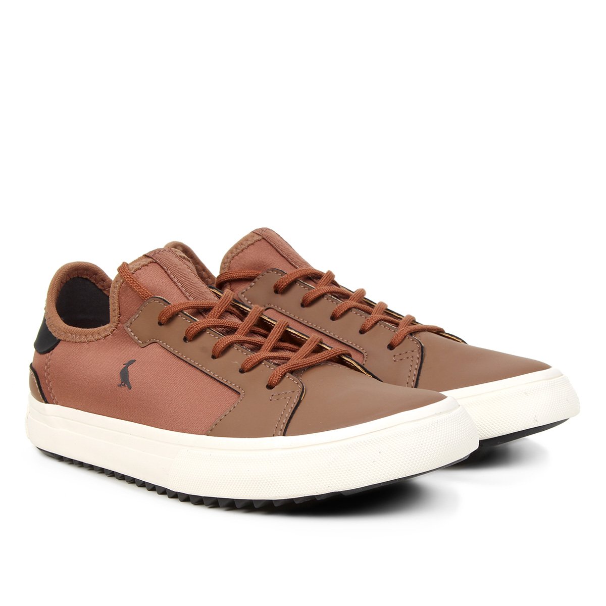 Tênis Reserva Solado Tratorado Masculino - Marrom Escuro+Branco Menor preço em Tênis Reserva Solado Tratorado Masculino - Marrom Escuro+Branco