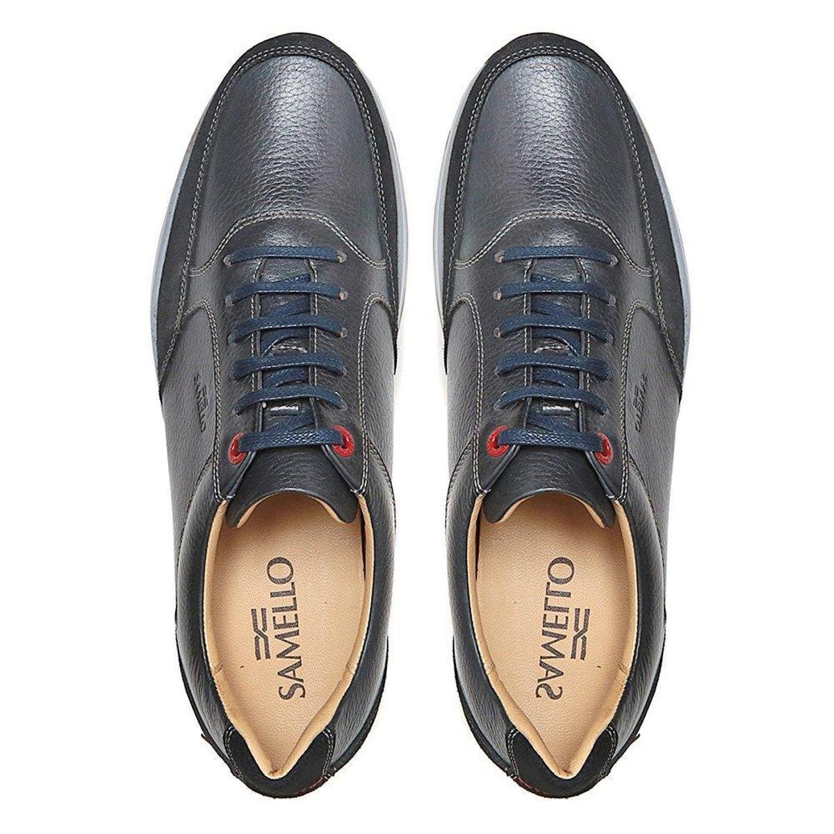 Tênis Samello Elevator Dingle Couro Masculino - Marinho | Zattini