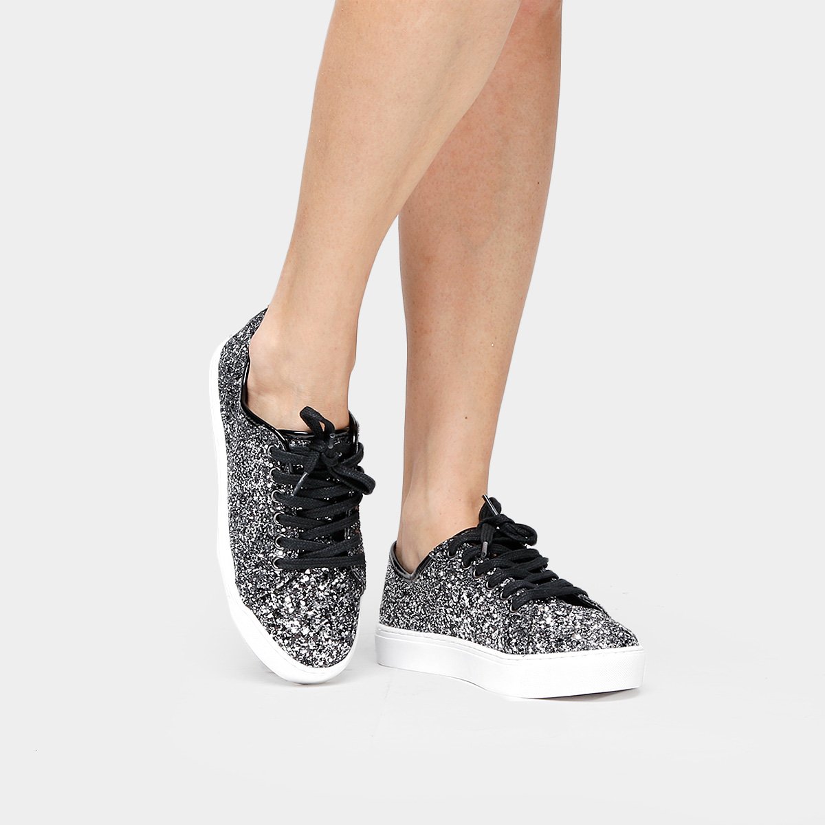Tênis Santa Lolla Glitter - Preto | Zattini
