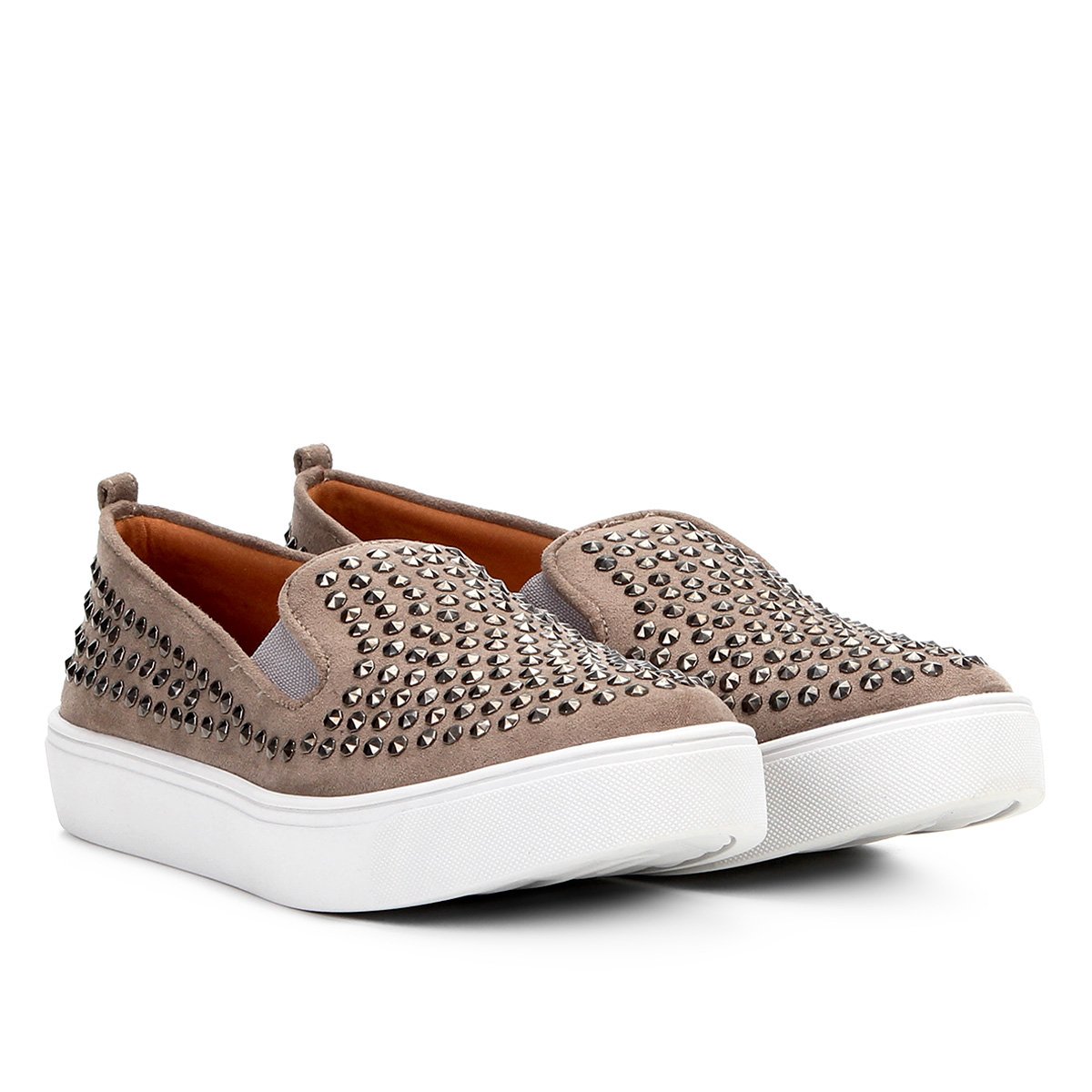 Tênis Santa Lolla Slip On Caixa Alta Hotfix Feminino - Cinza Menor preço em Tênis Santa Lolla Slip On Caixa Alta Hotfix Feminino - Cinza