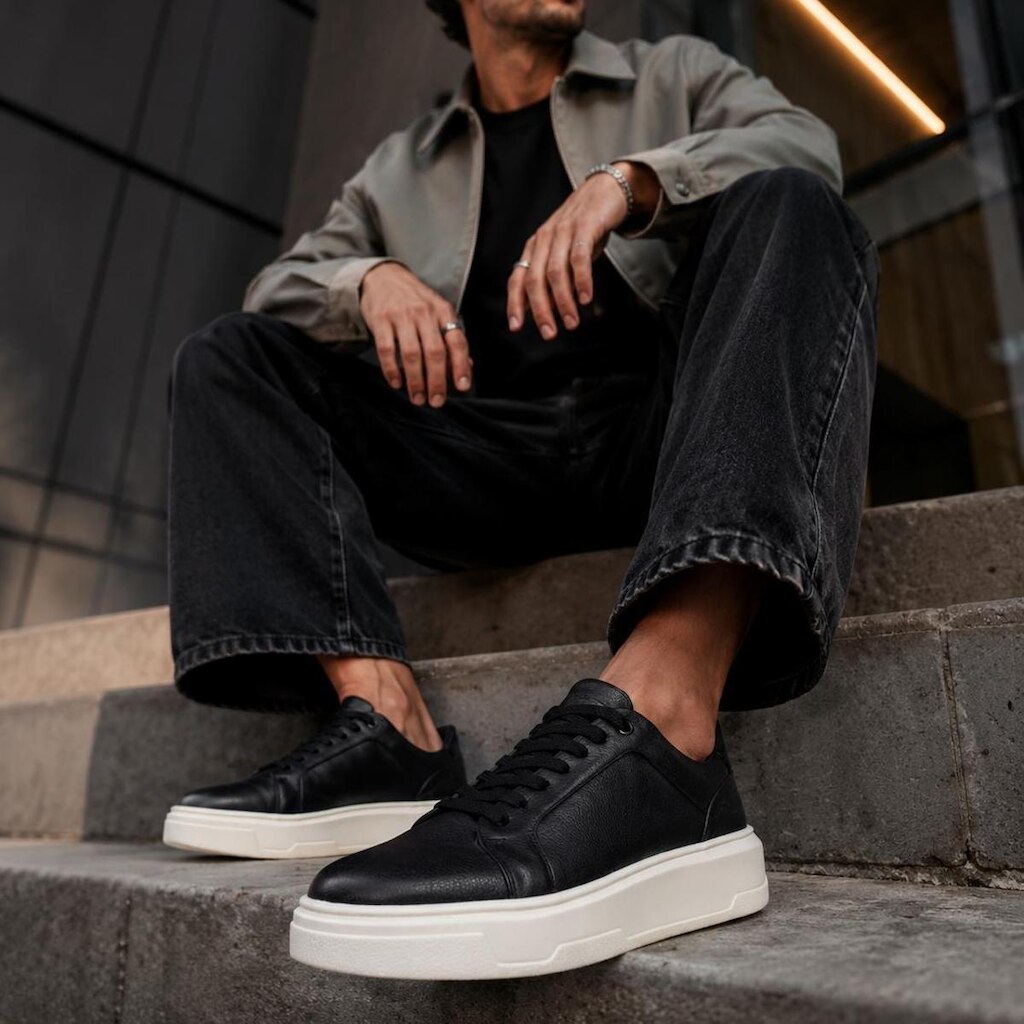 Tênis sapatênis Casual Masculino Calvin Original Estilo Urbano Sola Reta Sneaker Street Streetwear