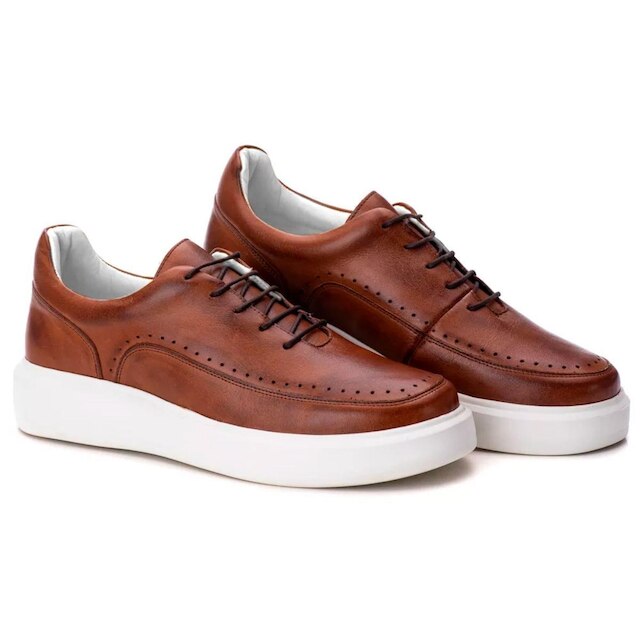 Tênis Sapatênis Casual Masculino Couro Confortável