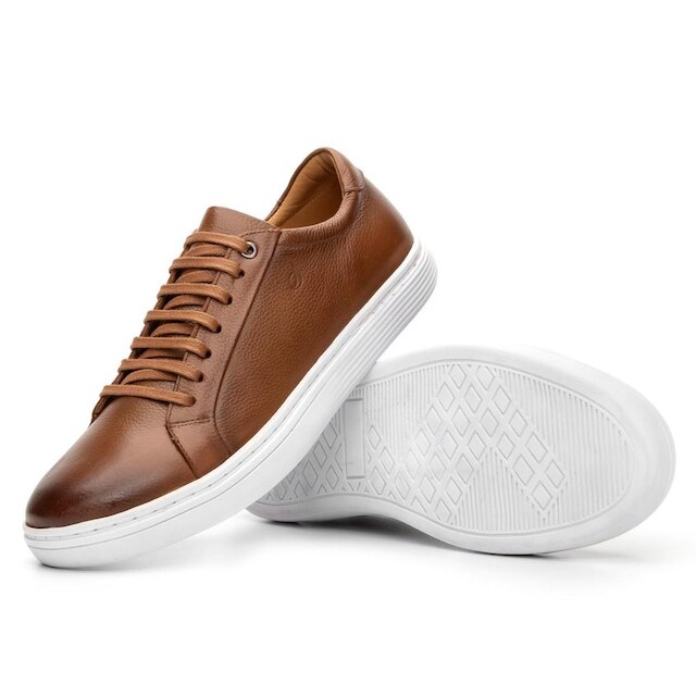 Tênis Sapatênis Casual Masculino Em Couro