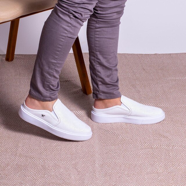 Tênis Sapatênis Casual Mule Iate De Couro Premium Slip On