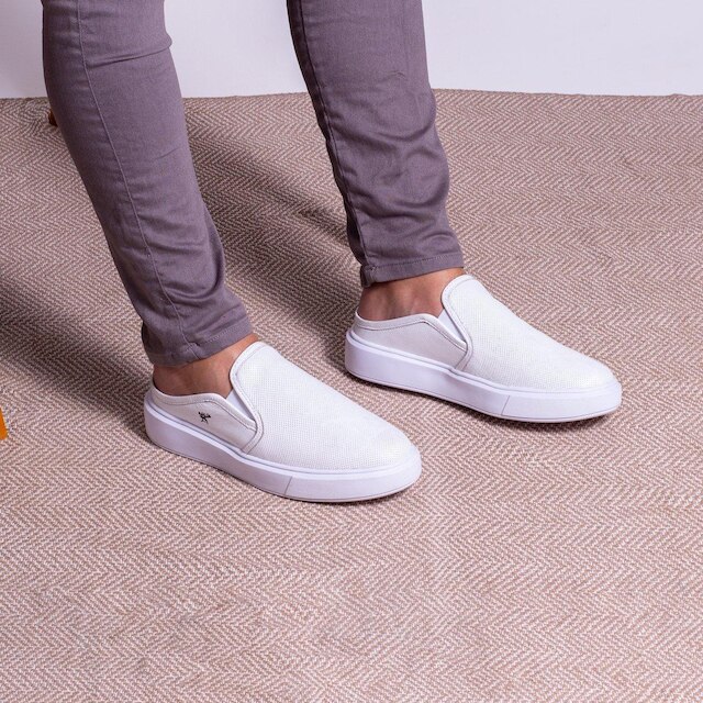Tênis Sapatênis Casual Mule Iate De Couro Premium Slip On