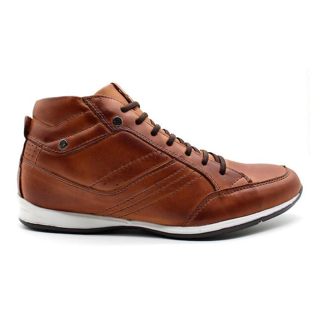 Tenis Sapatenis em Couro Casual Cano Medio Netony 1008