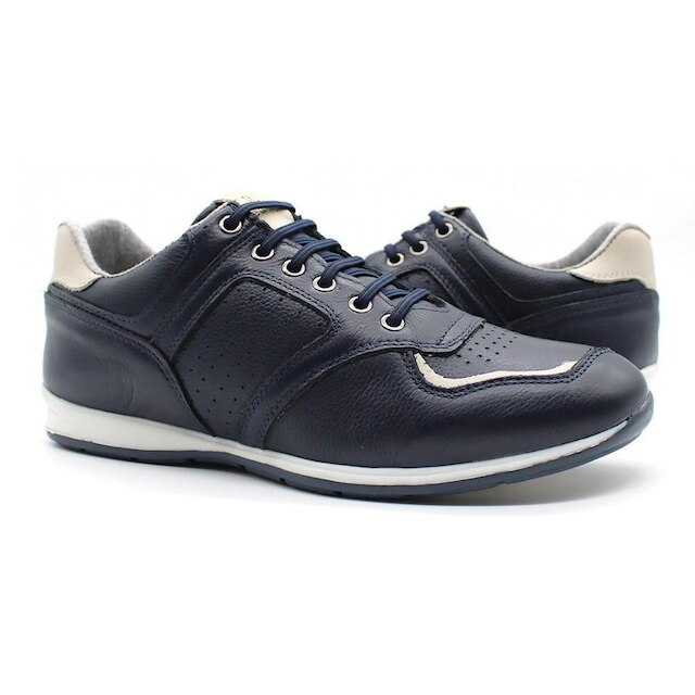 Tenis Sapatenis em Couro Casual Elástico Netony 5695