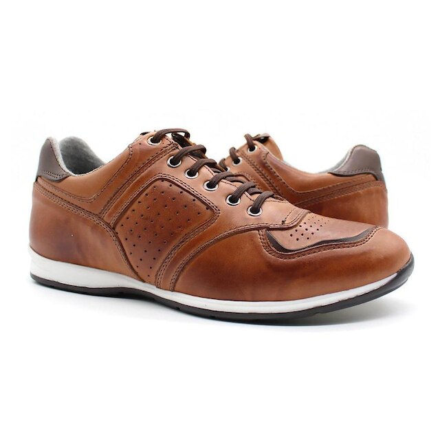 Tenis Sapatenis em Couro Casual Elástico Netony 5695
