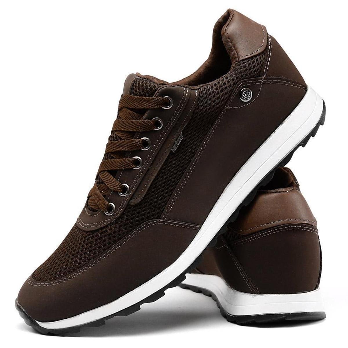 Tênis Sapatenis Jogger Casual Esporte Fino Conforto Face Off - Marrom Menor preço em Tênis Sapatenis Jogger Casual Esporte Fino Conforto Face Off - Marrom