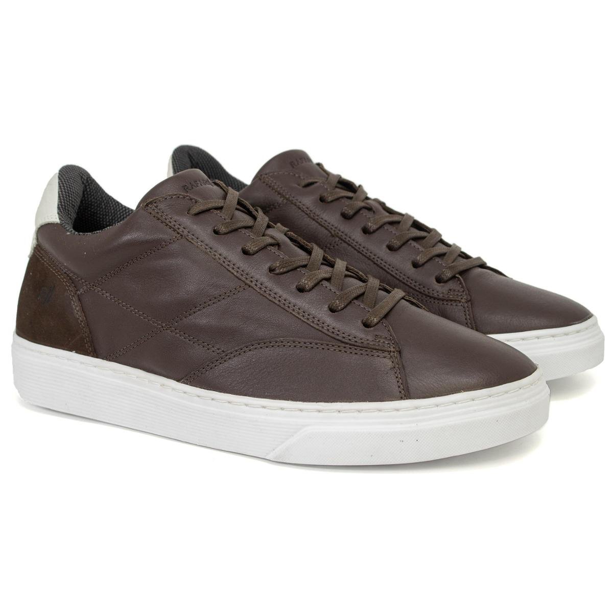 Tênis Sapatênis Rafarillo Fly Palmilha Macia Aumenta Altura +7cm Couro Legítimo com Cadarço 58051 - Marrom Escuro Menor preço em Tênis Sapatênis Rafarillo Fly Palmilha Macia Aumenta Altura +7cm Couro Legítimo com Cadarço 58051 - Marrom Escuro