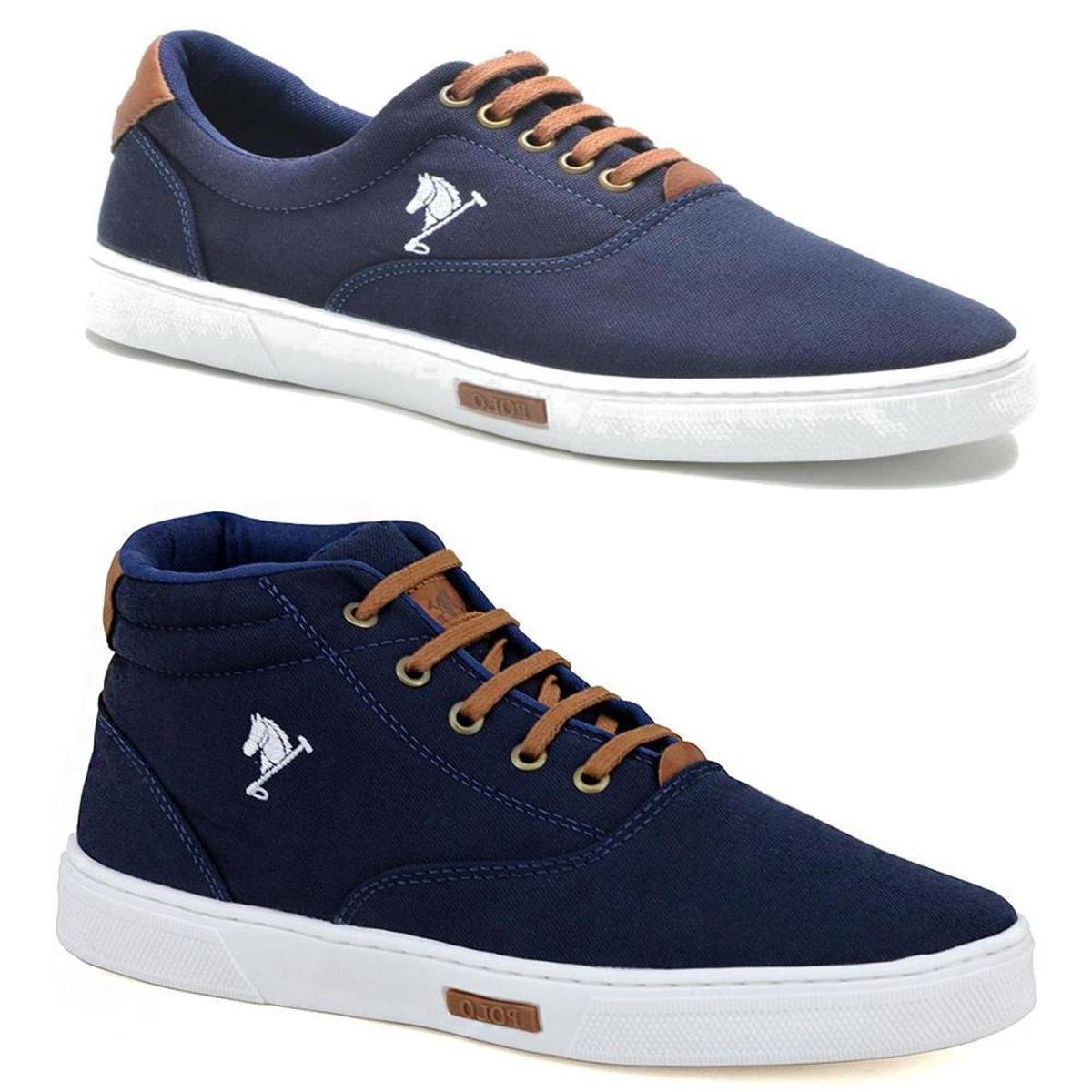 Tênis Sapatenis Sapato Botinha Polo Joy E Sapatenis Polo Joy Kit 2 Pares -  Marinho+Azul | Zattini