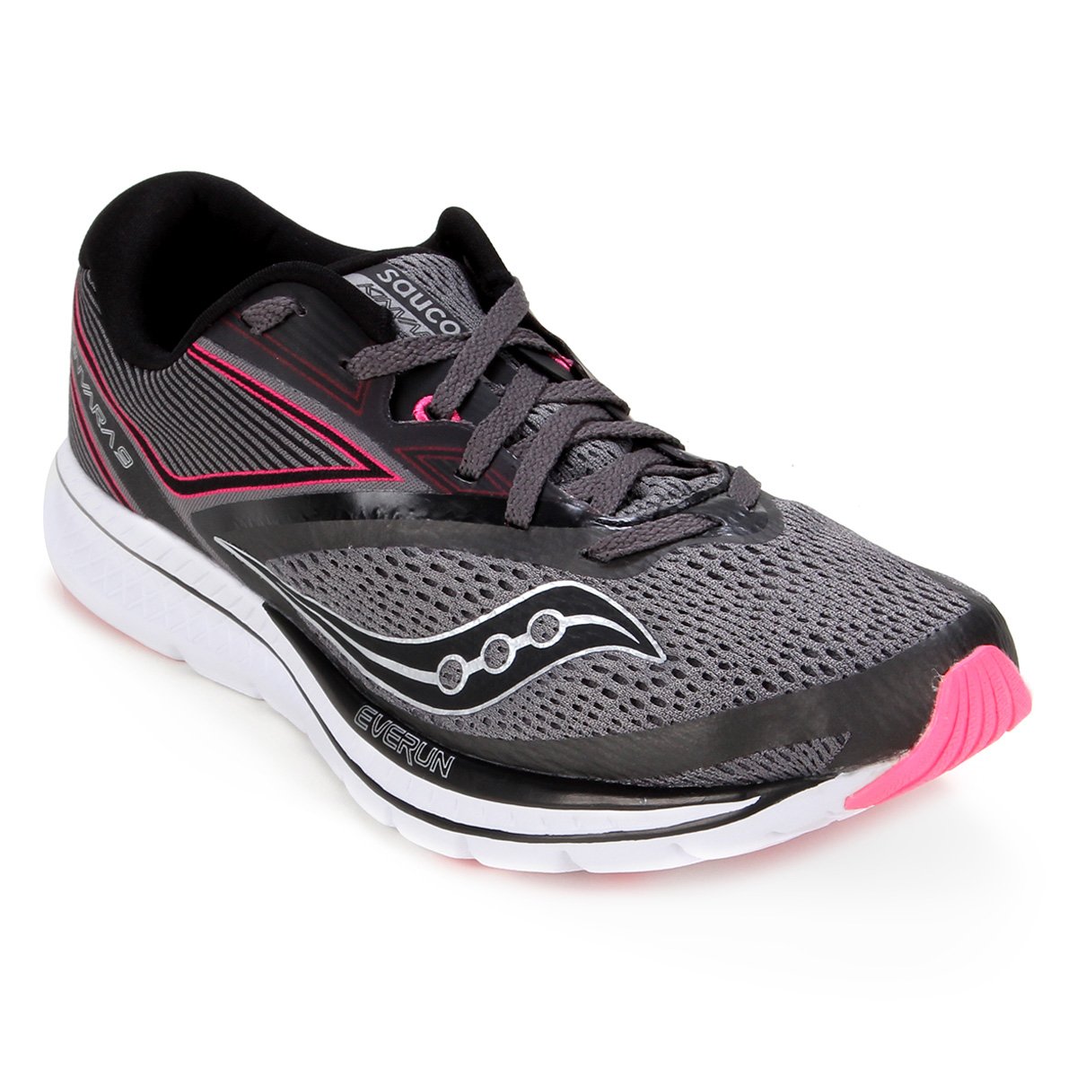 Tênis Saucony Kinvara 9 Feminino - Cinza+Preto Menor preço em Tênis Saucony Kinvara 9 Feminino - Cinza+Preto