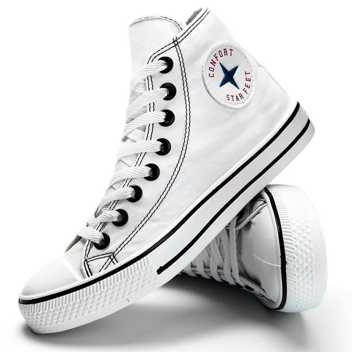 Tênis Sb Star Feet Casual Cano Alto Camila Nicacio Lançamento Confortável Bota - Branco Menor preço em Tênis Sb Star Feet Casual Cano Alto Camila Nicacio Lançamento Confortável Bota - Branco