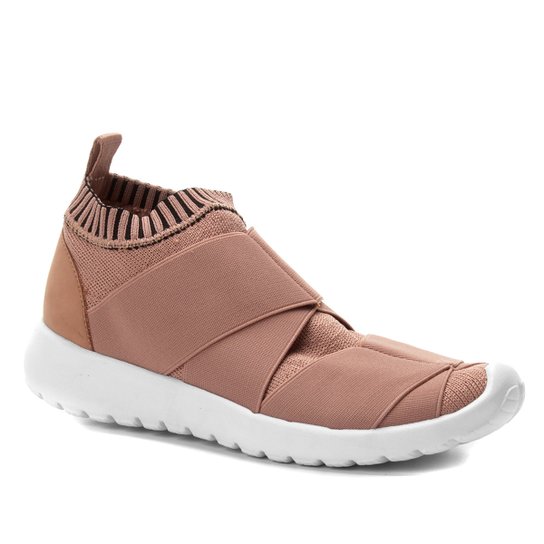 Tênis Shoestock Knit Elástico Feminino - Rosa