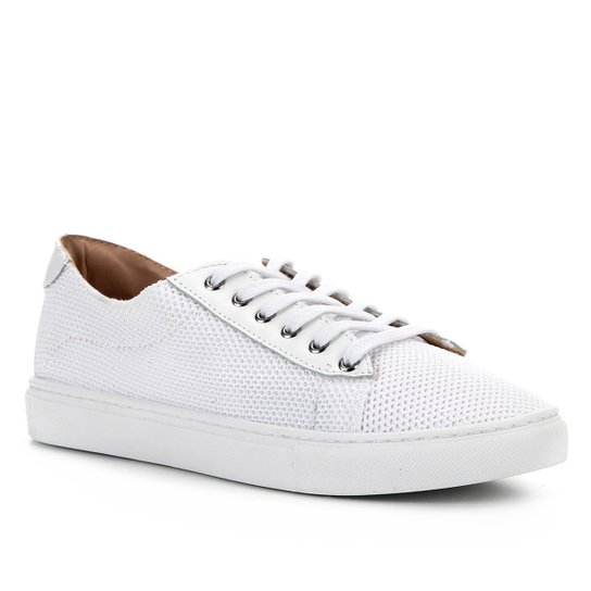 Tênis Shoestock Tricot Couro - Branco