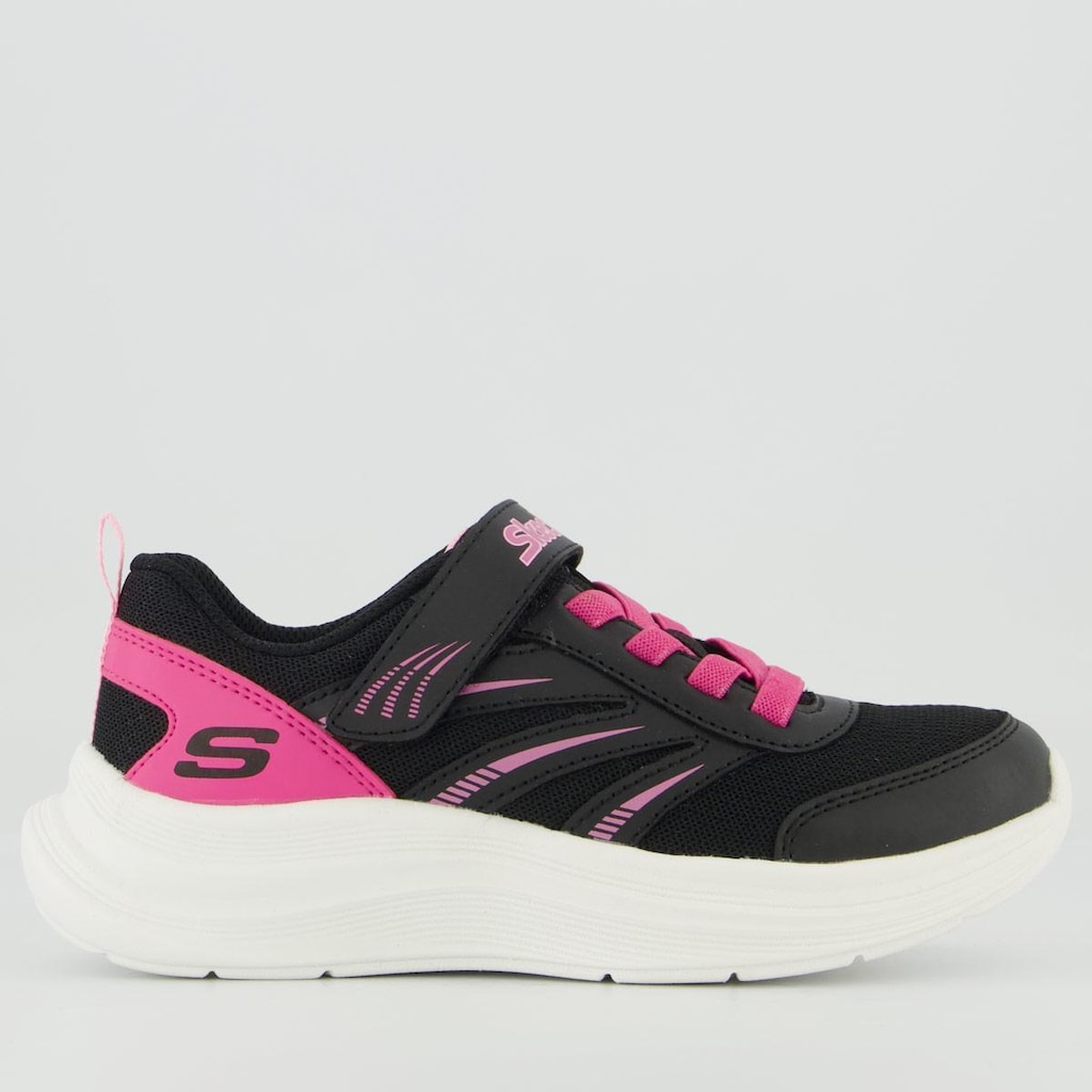Tênis Skchers Streamline Infantil Preto e Rosa