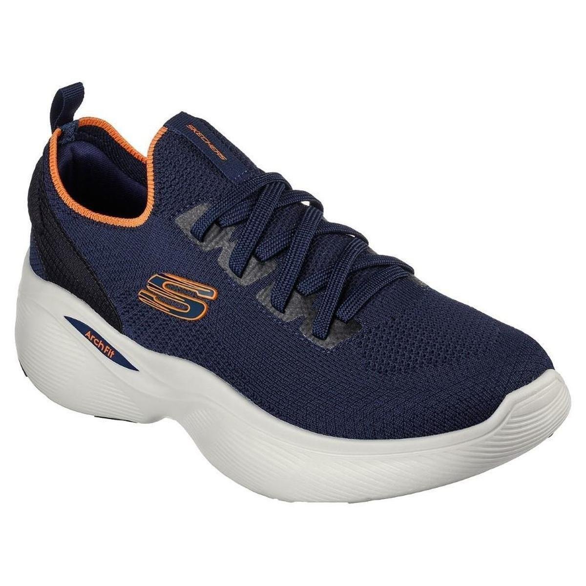 Tênis Skechers Arch Fit Infinity Masculino - Marinho e Laranja Menor preço em Tênis Skechers Arch Fit Infinity Masculino - Marinho e Laranja