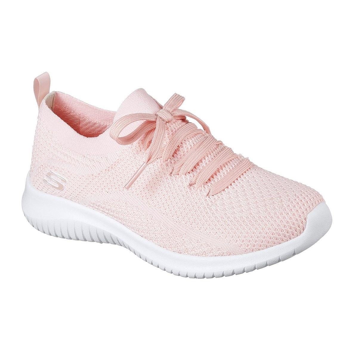 Tênis Skechers Feminino Ultra Flex - Statements - Rosa Claro Menor preço em Tênis Skechers Feminino Ultra Flex - Statements - Rosa Claro