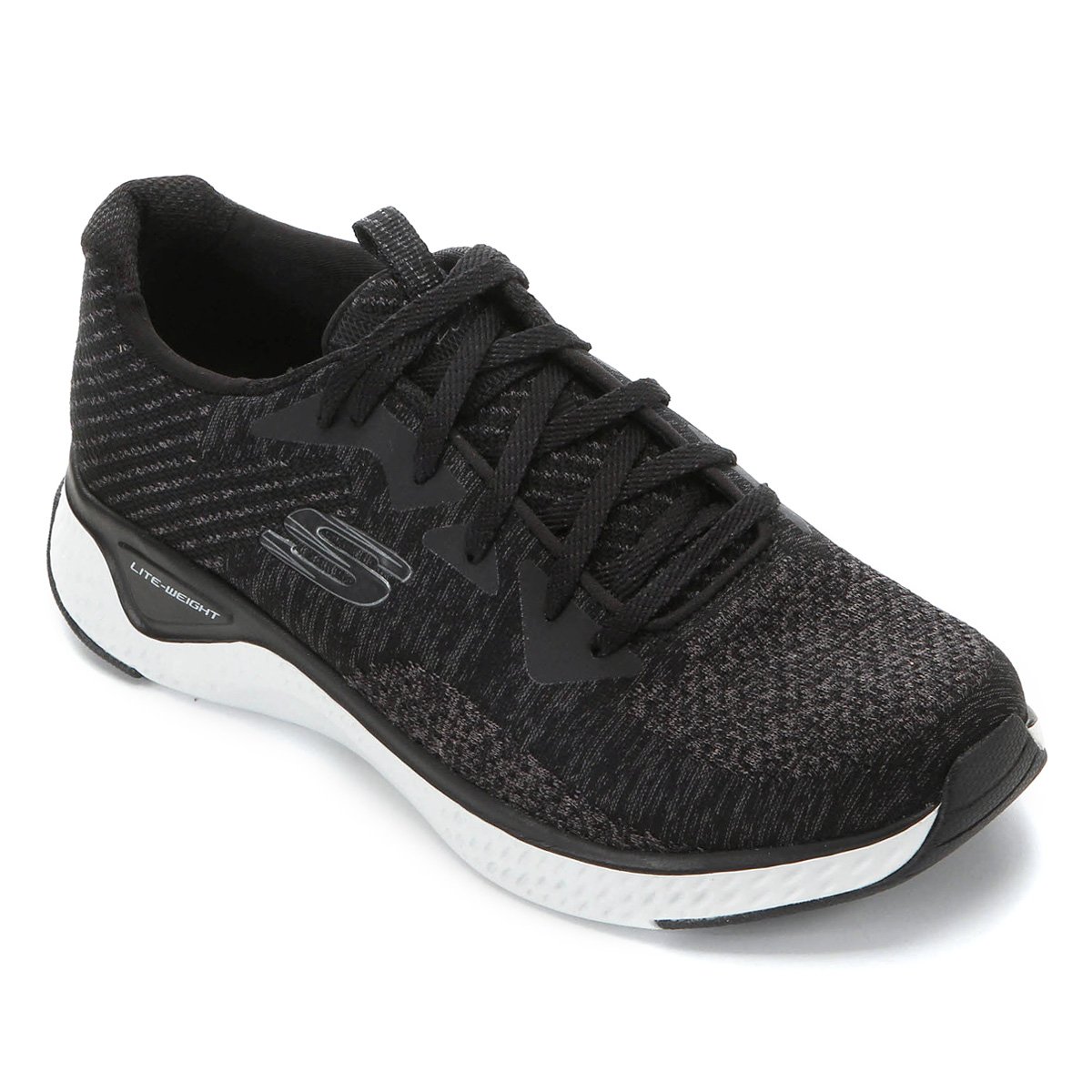 Tênis Skechers Solar Fuse Brisk Escape Feminino - Preto+Branco Menor preço em Tênis Skechers Solar Fuse Brisk Escape Feminino - Preto+Branco