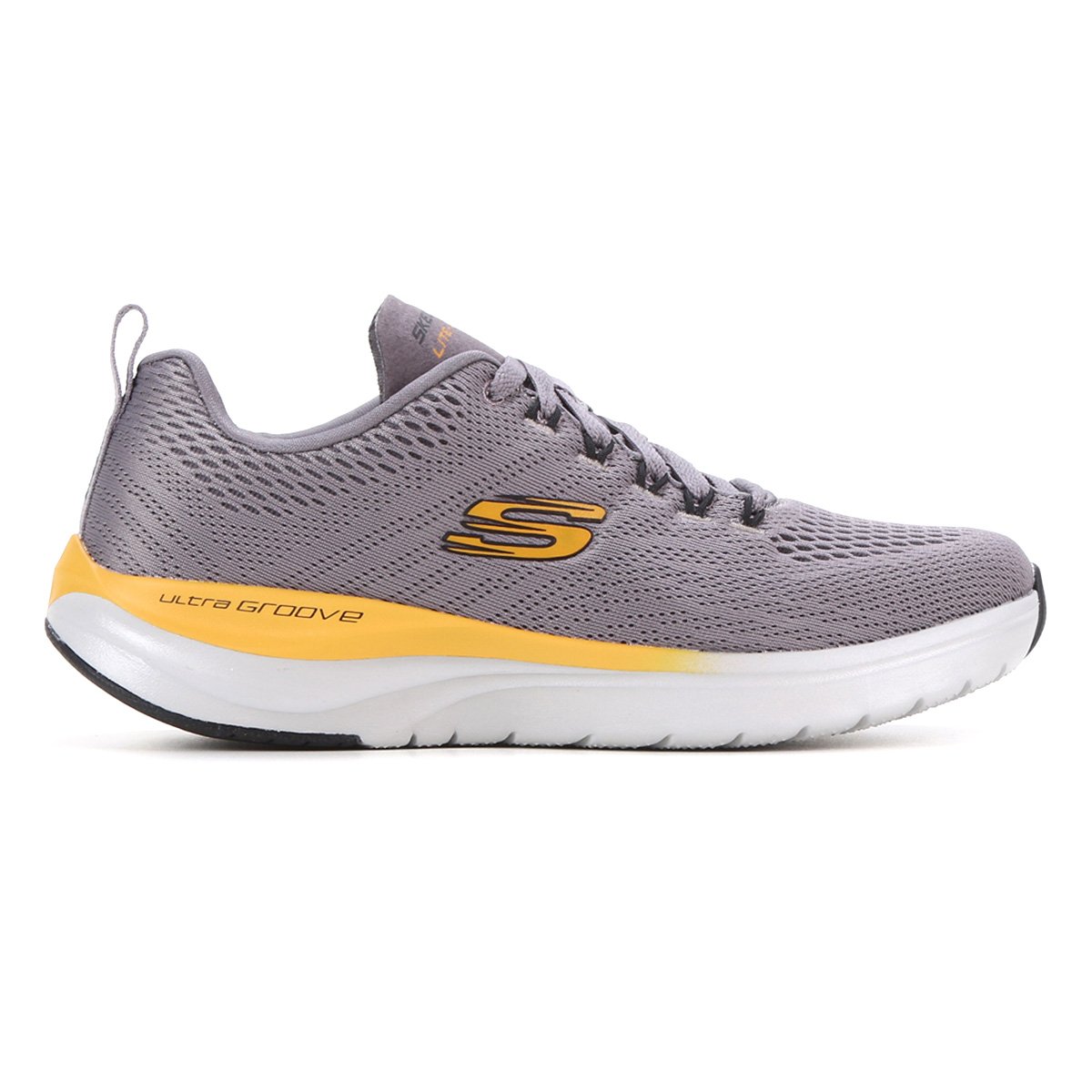 Tênis Skechers Ultra Groove Templar Masculino - Cinza+Amarelo Menor preço em Tênis Skechers Ultra Groove Templar Masculino - Cinza+Amarelo