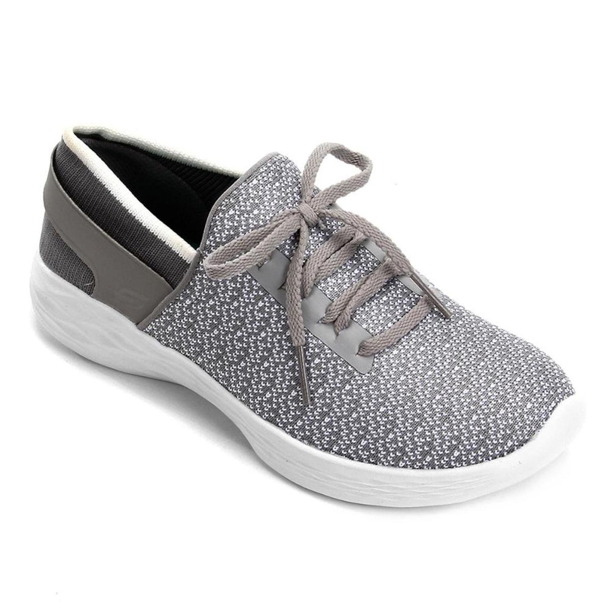 Tênis Skechers You Inspire Infantil - Cinza+Branco Menor preço em Tênis Skechers You Inspire Infantil - Cinza+Branco