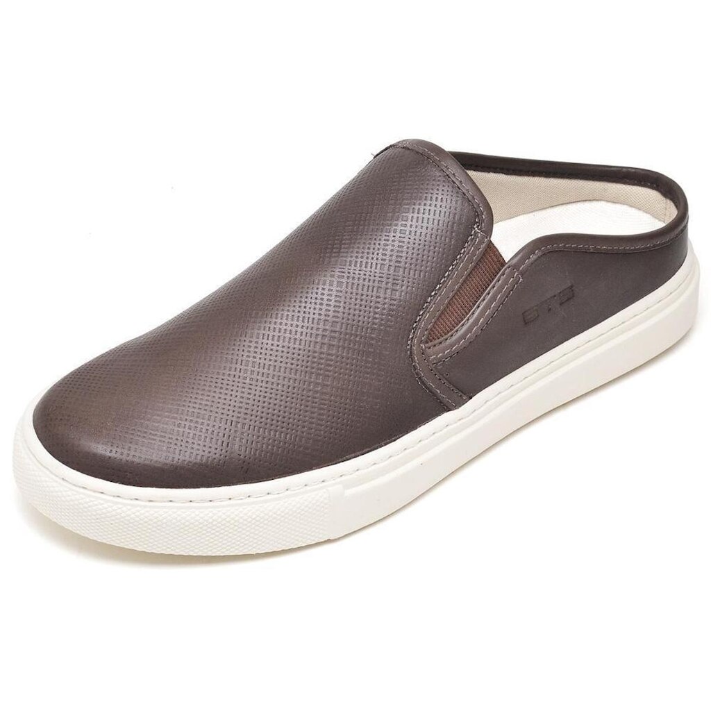 Tênis Slip On Aberto de Couro Francashoes NS Iate Masculino
