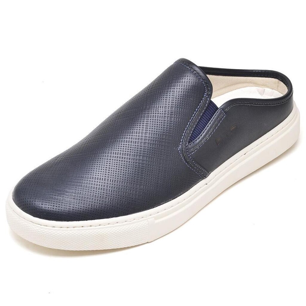 Tênis Slip On Aberto de Couro Francashoes NS Iate Masculino