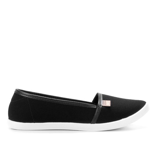 Tênis Slip On Beira Rio Liso Feminino - Preto