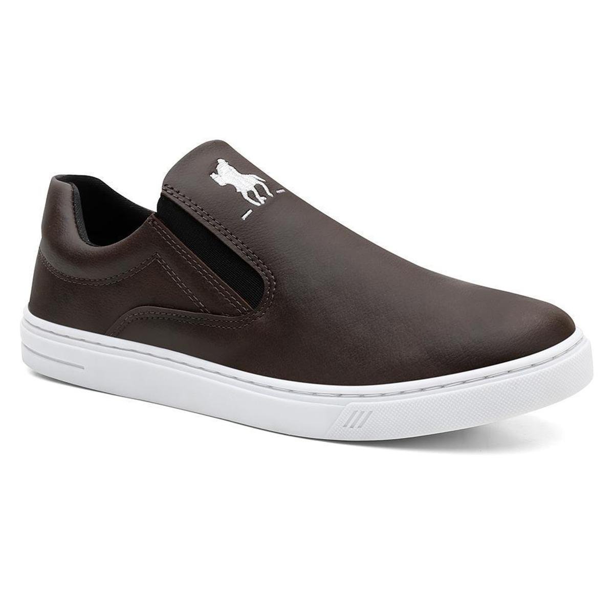 Tênis Slip On Casual Infantil Masculino Forms - Marrom Menor preço em Tênis Slip On Casual Infantil Masculino Forms - Marrom