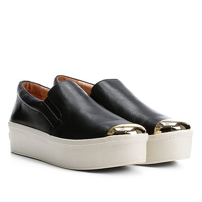 tenis slip on couro feminino