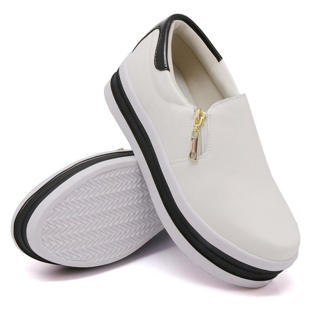 Tênis Slip On Feminino Sapa tênis Estiloso Moda Jovem Casual Elástico Calce Fácil Leve e Confort