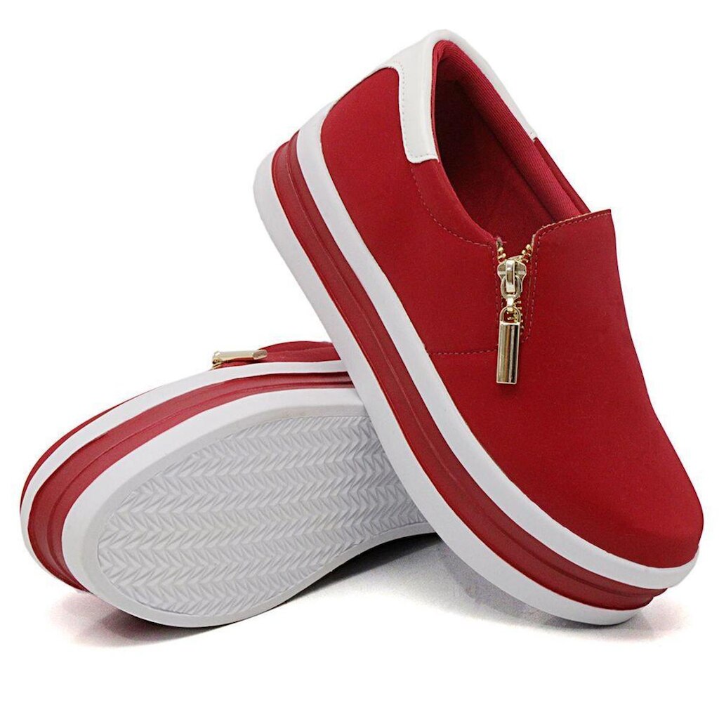 Tênis Slip On Feminino Sapa tênis Estiloso Moda Jovem Casual Elástico Calce Fácil Leve e Confort