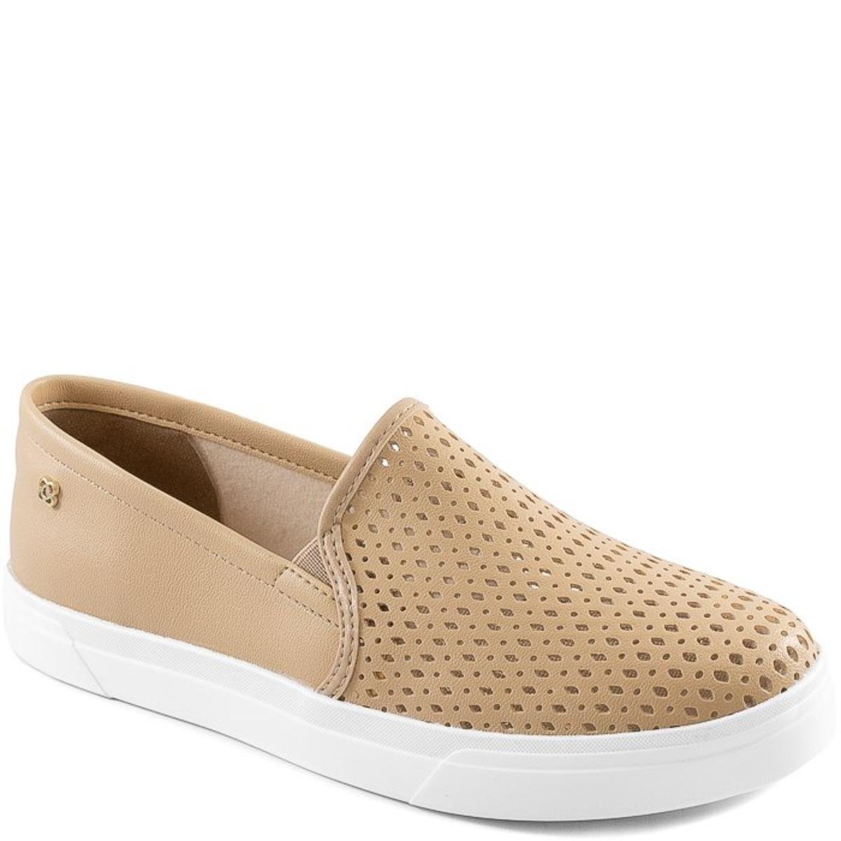 Tênis Slip On Feminino Vazado Pre Fall Petite Jolie PJ4822 - Nude | Zattini