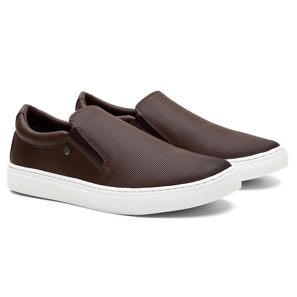 Tênis Slip On Iate Macio Ecomshoes Masculino - Marrom Menor preço em Tênis Slip On Iate Macio Ecomshoes Masculino - Marrom