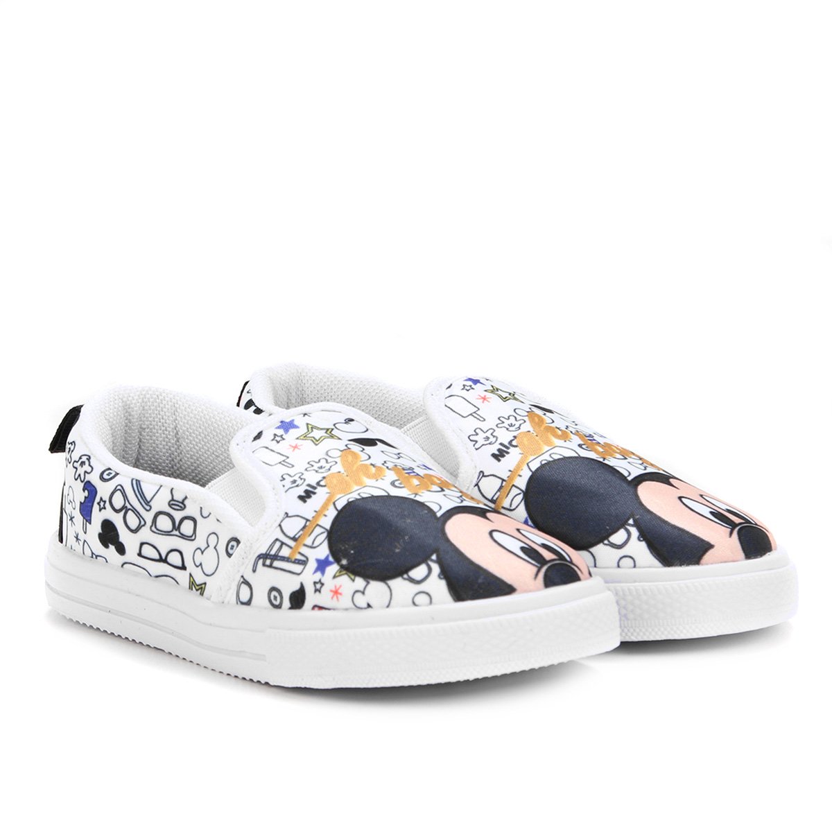 Tênis Slip On Infantil Disney Mickey Masculino - Branco | Zattini