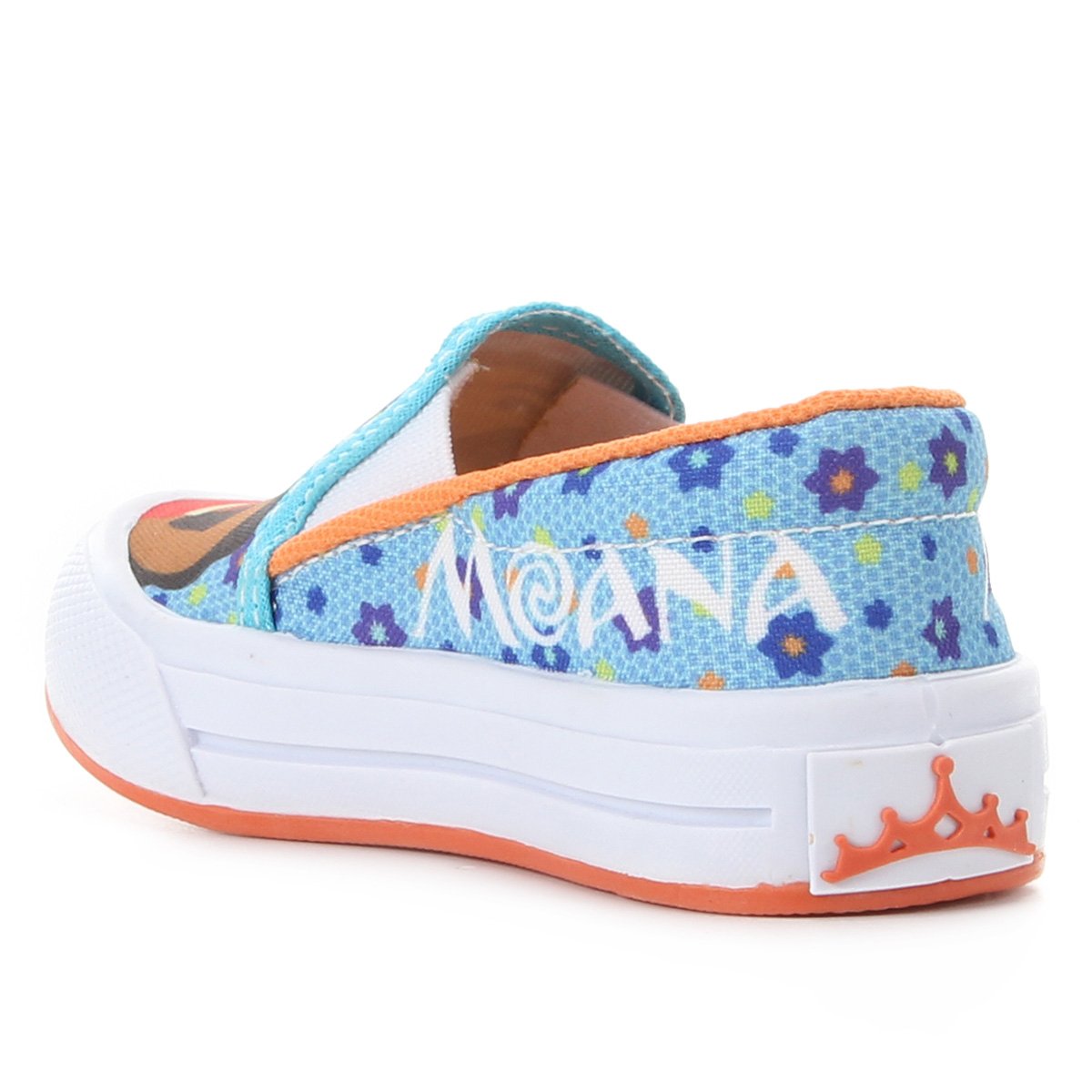 Tênis Slip On Infantil Disney Moana - Azul+Laranja | Zattini
