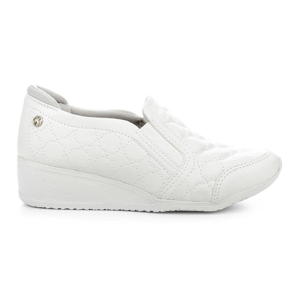 Tênis Slip On Kolosh Anabela Matelassê Feminino - Branco Menor preço em Tênis Slip On Kolosh Anabela Matelassê Feminino - Branco