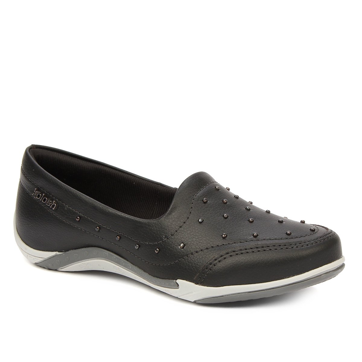 Tênis Slip On Kolosh Confort Tachas Feminino - Preto Menor preço em Tênis Slip On Kolosh Confort Tachas Feminino - Preto